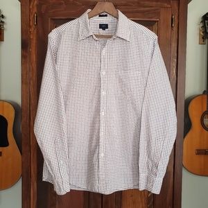 J.Crew Red White & Blue Plaid Slim Fit Dress Shirt Size L